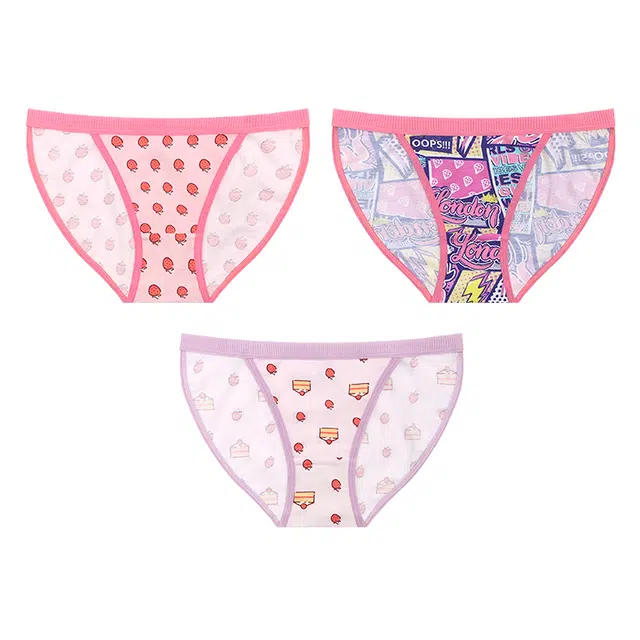 花佃品色 纯棉透气中腰卡通动漫三角裤内裤 女款