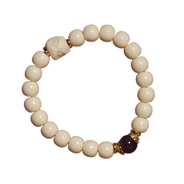 嫒柯 国潮新中式 百搭轻奢高级文玩 万事如意 心想事成 财源滚滚 象牙果 手串 男女同款情侣款