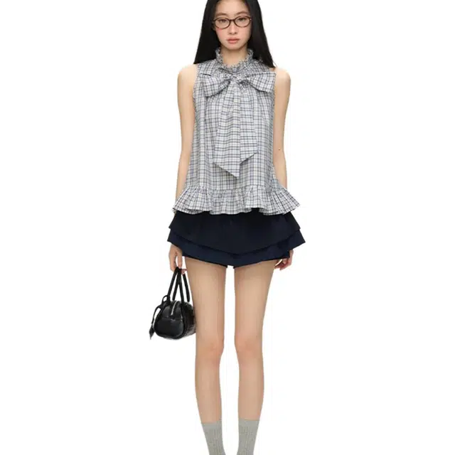 小卷要加油 双层荷叶边裙裤显瘦设计感百搭半身裙女休闲短裙 女款