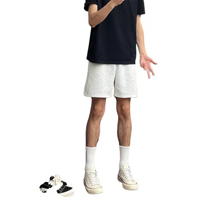 黑马漫画 四分短裤男款夏季薄款美式复古直筒休闲裤子篮球运动五分裤 男女同款