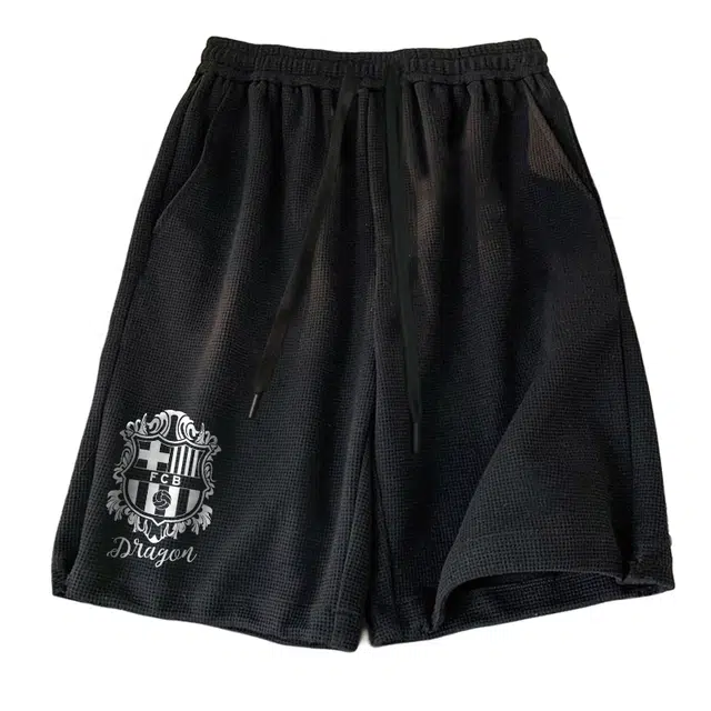 巴塞罗那足球俱乐部 夏季潮牌轻薄透气肌理感薄裤子户外运动五分裤休闲短裤 男女同款