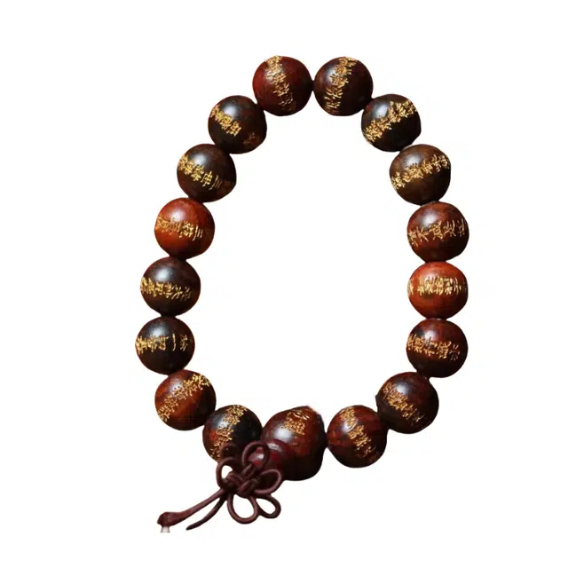 舞依翡 老料雕刻般若菠萝蜜多心经佛珠红木经文单圈刻字 红酸枝 手串 男女同款情侣款
