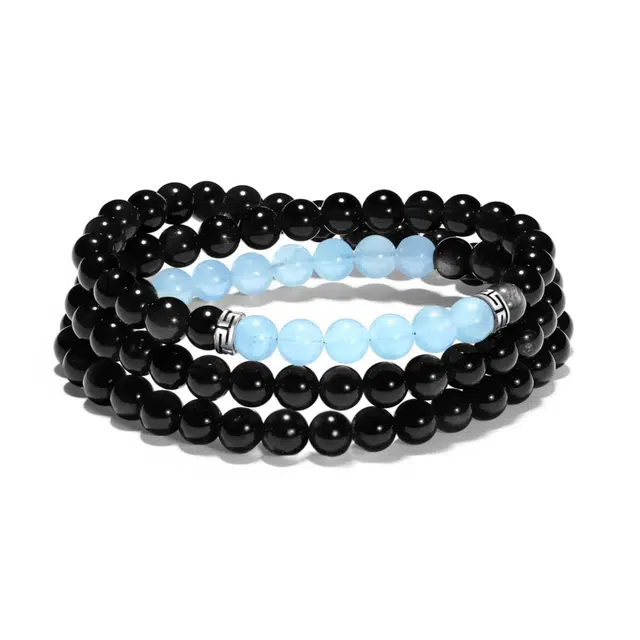 兰慕茵诺 小众设计 精致百搭清雅脱俗 国潮文艺风 温柔海洋 舒缓情绪#好运天然 黑曜石 手串 男女同款情侣款