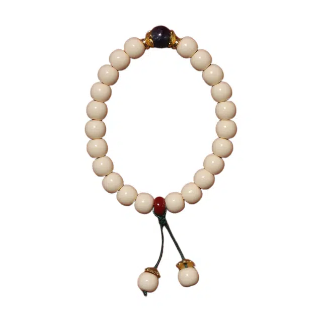 灵晔 国潮新中式轻奢小众百搭优雅高级感文玩盘玩佛珠复古风文艺风招财进宝节节高升诸事顺遂八方来财 象牙果 手串 男女同款情侣款