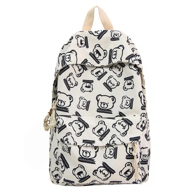 泰格奴 涂鸦小熊精美机能通勤小清新轻便高颜值百搭 尼龙 双肩包 常规 男女同款情侣款 黑色/紫色/绿色