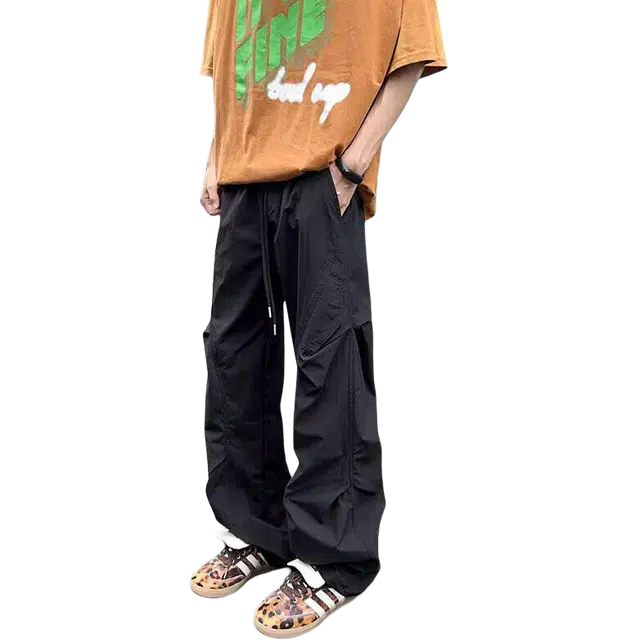 佑麟 美式速干裤子夏季薄款褶皱伞兵工装裤直筒户外登山长裤休闲裤 男女同款