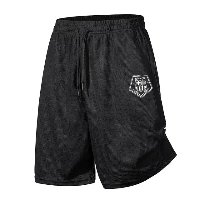 巴塞罗那足球俱乐部 情侣华夫格轻薄透气肌理感夏季薄裤子户外运动五分裤潮休闲短裤 男女同款