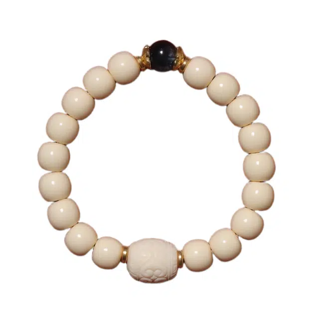 嫒柯 国潮新中式百搭轻奢高级文玩盘玩鹏程万里大吉大利万事遂心佛珠念珠复古风文艺风#好运 象牙果 手串 男女同款情侣款