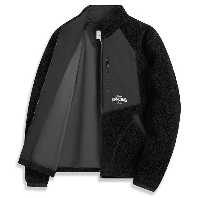 与狼共舞 时尚百搭潮流运动休闲透气舒适夹克外套 男款 黑色