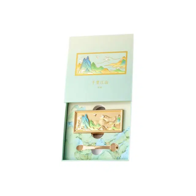 宫廷宝贝 故宫文创千里江山香膏 固体香水 茉莉雪松