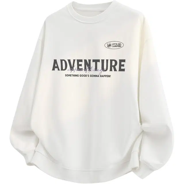 王者荣耀 美式高街简约字母长袖圆领落肩款休闲百搭时尚青少年高颜值宽松舒适卫衣 鲁班七号款 男女同款