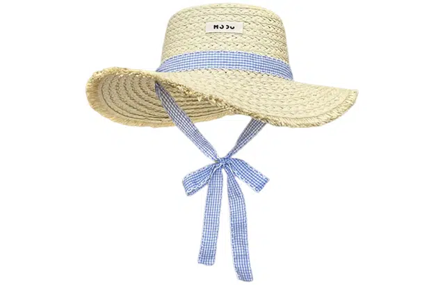 优幽兰 法式甜美平顶系带夏季时尚潮流高级感海边度假遮阳大檐显脸小沙滩太阳街拍 草编 防晒帽 女款