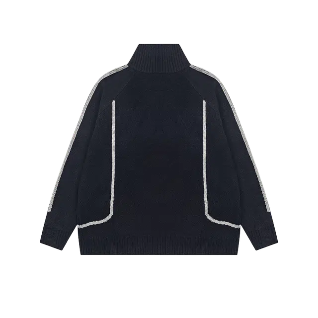 奇迹街区 美式复古开衫外套宽松潮牌毛衣针织衫 男女同款