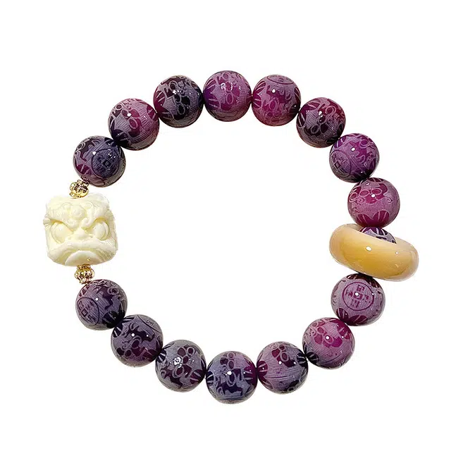 聆听花开 新中式醒狮 时来运转 诸事顺遂 紫气东来 高级感轻奢 考试考研上岸 财源滚滚 菩提根 手串 女款