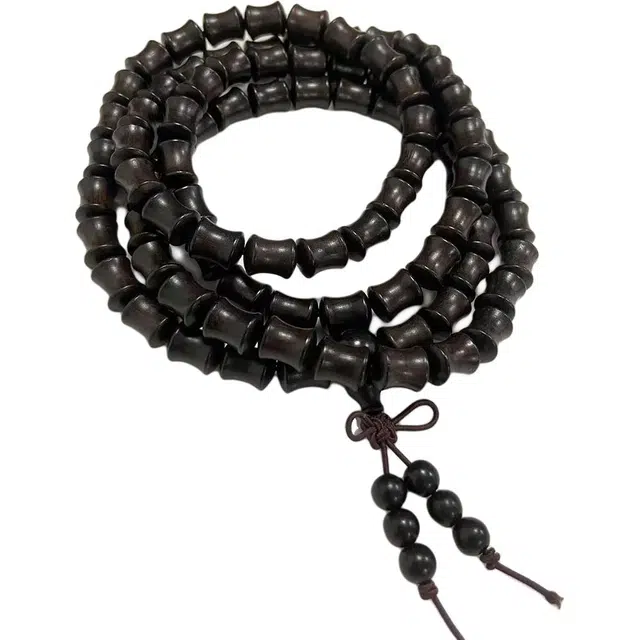 得笙陌 竹节多圈叠戴佛珠 国潮文玩中国结古风 黑檀 手串 男女同款情侣款