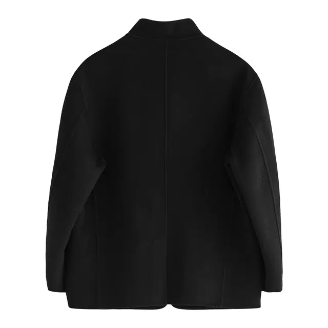 丹宁哲学 高端柔软羊毛纯色常规长袖无帽立领夹克 男款