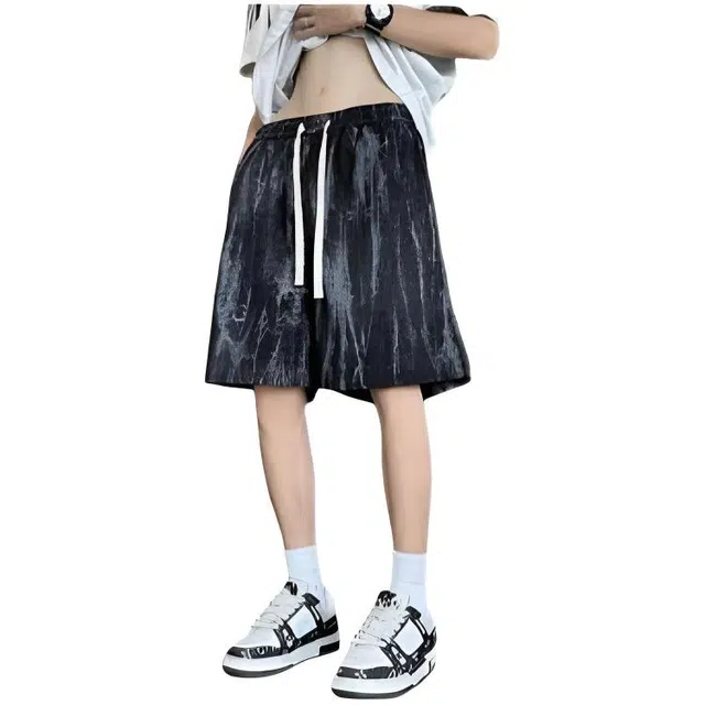 木木兔 男士夏季美式潮流百搭裤子简约设计感五分裤夏天男生青少年运动宽松休闲短裤 男女同款
