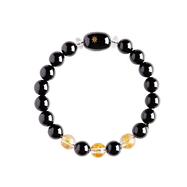 子婳 三合贵人 十二生肖本命年转运珠文玩新中式复古文艺风格时尚精致 黑曜石 手串 男女同款情侣款