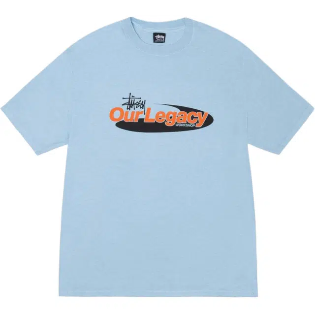 Stussy x OUR LEGACY OUR LEGACY SS25 WORK SHOP SWIRL TEE PIGMENT DYED logoT