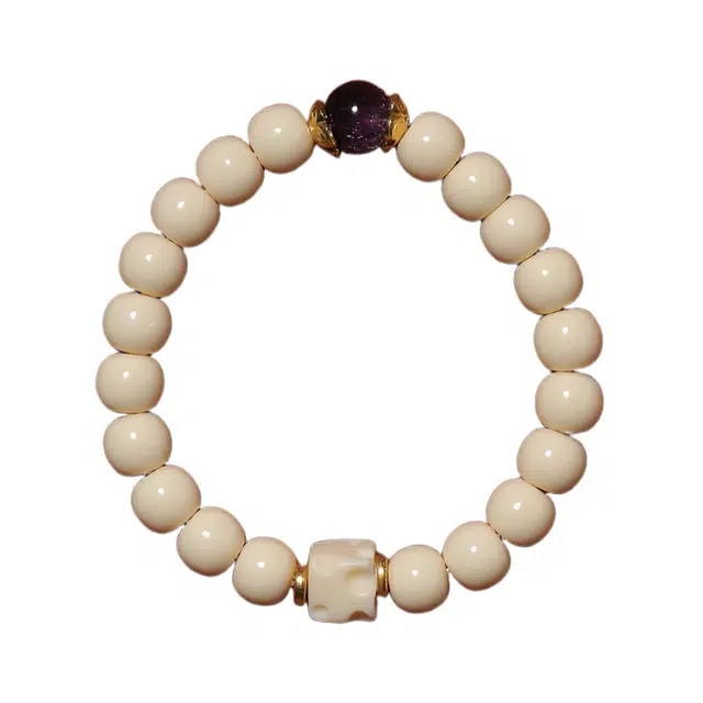 嫒柯 国潮新中式百搭轻奢高级文玩招财万事如意大吉大利念珠复古风文艺风#好运 象牙果 手串 男女同款情侣款