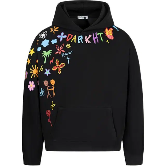 奇迹街区 国潮美式印花连帽上衣帽衫重磅长袖卫衣 男女同款