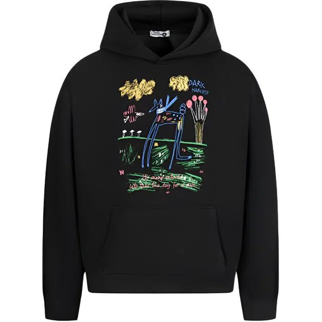 奇迹街区 国潮美式印花重磅帽衫连帽长袖卫衣 男女同款