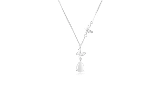 凤祥囍事 老凤祥 翩翩蝴蝶 水滴  简约百搭时尚小众新中式 精致高级感设计显气质优雅贵气感 #好运 玉髓 项链 女款