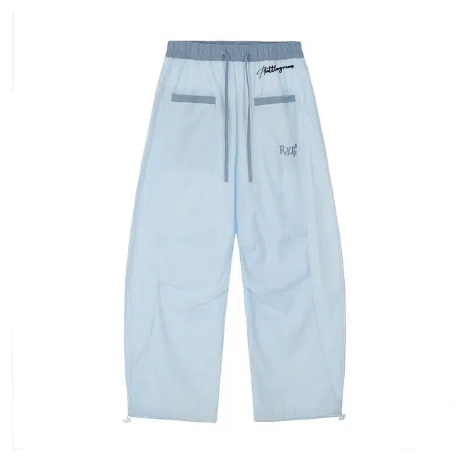 虫小绿 美式潮流宽松韩版百搭裤子薄款坠感阔腿拖地长休闲裤 男女同款