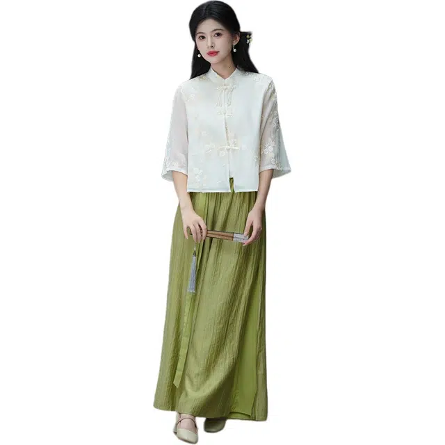 丝絮丝绸 新中式刺绣国风文艺气质复古感上衣 女款