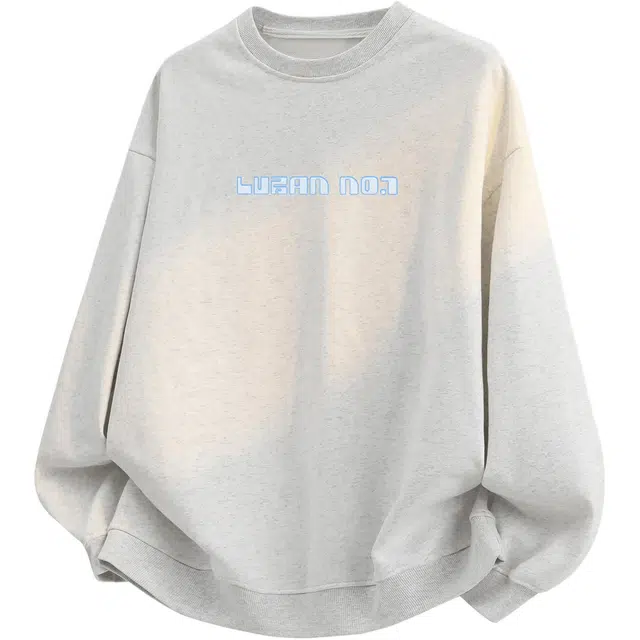 王者荣耀 美式宇航员印花字母落肩长袖休闲宽松百搭时尚套头多巴胺重磅圆领卫衣 鲁班七号款 男女同款