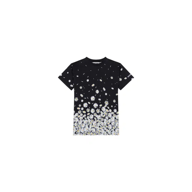 MOSCHINO Baumwoll-Interlock-Kleid Daisies Schwarz