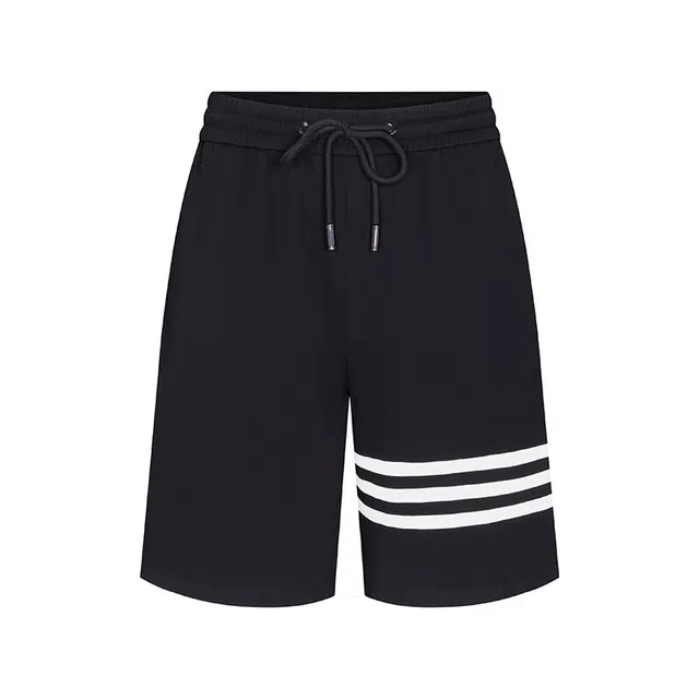 太子龍 美式复古运动风条纹设计速干五分裤宽松时尚百搭透气跑步 休闲短裤 男女同款