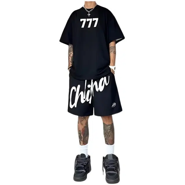 木木兔 男士夏季美式潮流百搭裤子简约设计感五分裤夏天男生字母舒适休闲短裤 男女同款