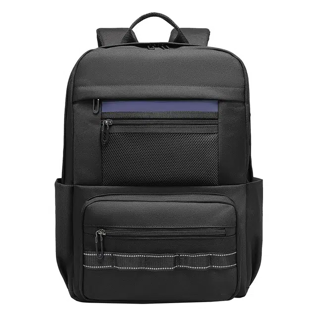 老人头 商务潮流简约轻便 可再生材质 双肩包 男款 黑色