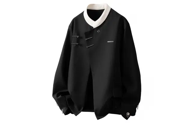 王者荣耀 新中式中山装古装国风雅痞风西服时尚抗皱易打理休闲外套男士韩版大口袋宽松小英伦夹克高级感毕业典礼西装 标语款 男女同款