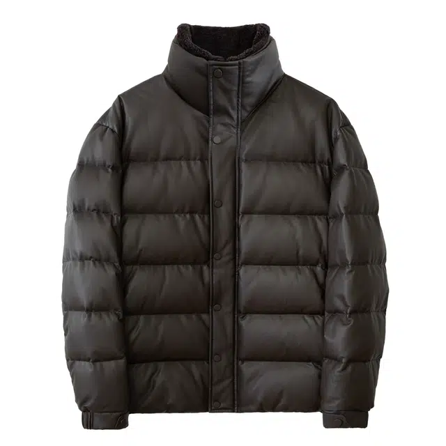 丹宁哲学 高品质绵羊皮蓬松保暖长袖立领直筒型皮衣 男款