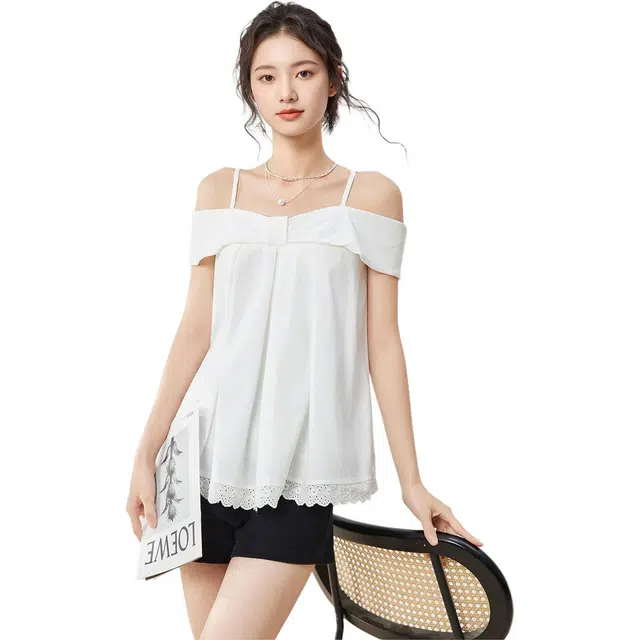 爱依服 法式温柔小女人纯色短袖通勤衬衫 女款