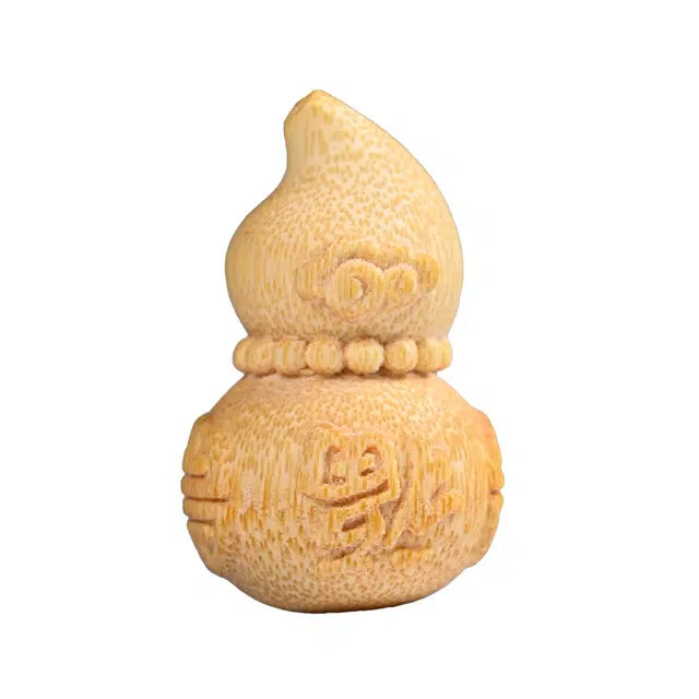 灵晔 国潮新中式文玩精工雕刻随手盘玩福葫芦居家车载摆件吉祥如意招财纳福八方来财平安#好运 竹木 把件 男女同款情侣款