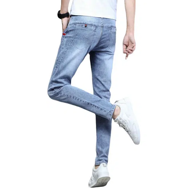 潮人榜 美式潮牌百搭修身小脚设计感男士裤子潮流高端韩版休闲痞帅显高显瘦牛仔裤 男款