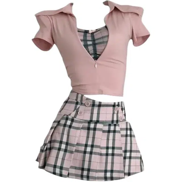 小卷要加油 休闲简约时尚舒适裙装套装 女款