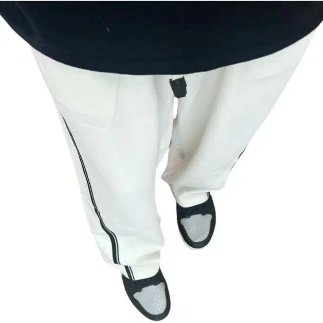 冈哉 美式高街嘻哈拼色拼接简约垂坠感宽松舒适轻薄透气百搭通勤速干凉感运动直筒休闲裤 男女同款