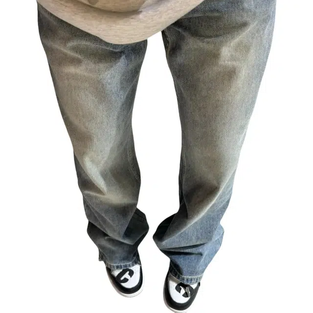 冈哉 复古高街潮流潮牌小众设计个性做旧水洗阔腿弯刀百搭痞帅垂感宽松直筒日常通勤牛仔裤 男女同款