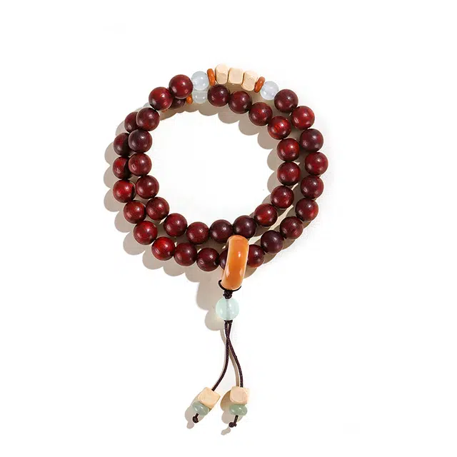 周帝王 跑环百搭诸事喜乐国风小众新中式复古新中式百搭福禄吉祥时尚百搭好运 血檀 手串 男女同款情侣款