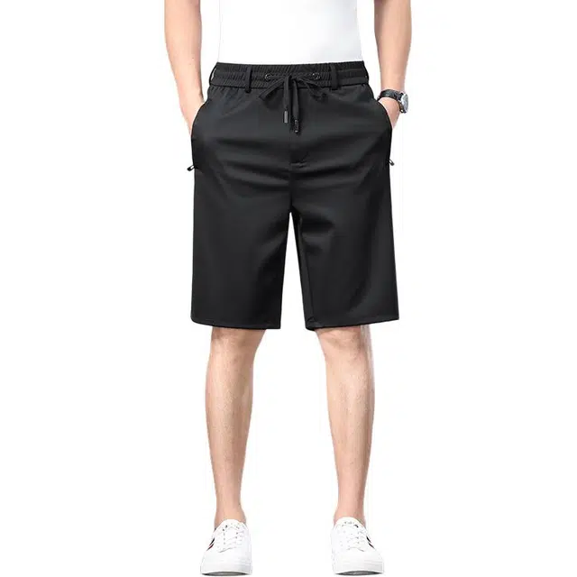 卡丹狄诺 含桑蚕丝冰丝夏季松紧腰亲肤舒适潮流百搭五分休闲短裤 男款