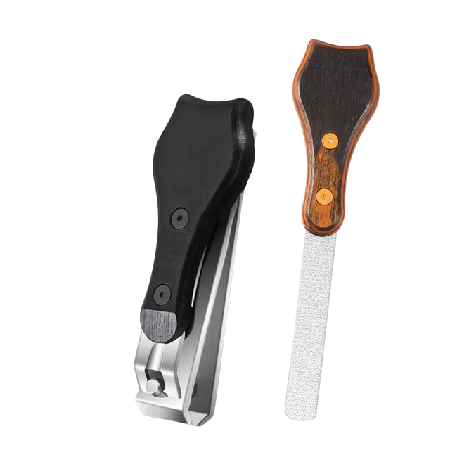 小天籁 木柄指甲剪套装大开口指甲刀 厚硬指甲专用大号斜口指甲钳甲沟钳 美甲个护组合