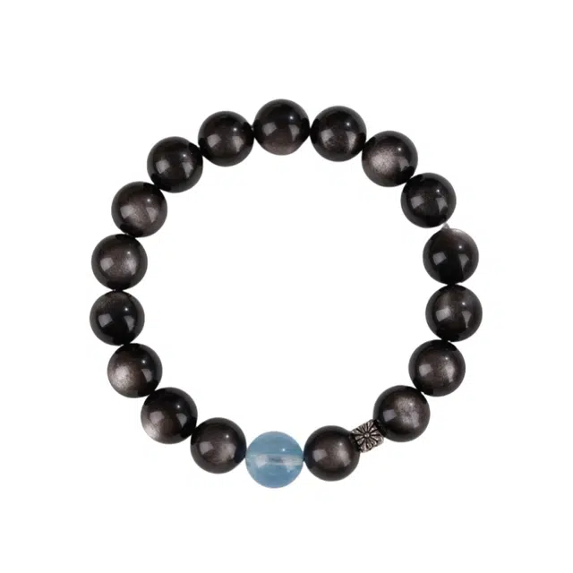 宣华意 新中式转运珠#好运情绪稳定 黑曜石 手串 男女同款情侣款
