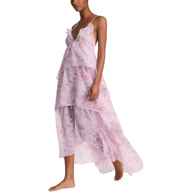 Victoria's Secret V-Neck Long Printed Sleeveless Nightdress