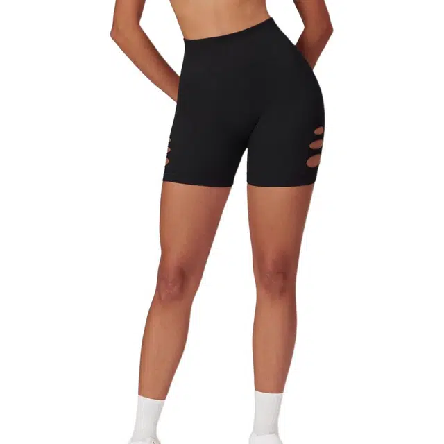 小卷要加油  高腰提臀侧边镂空运动简约舒适  瑜伽短裤  女款