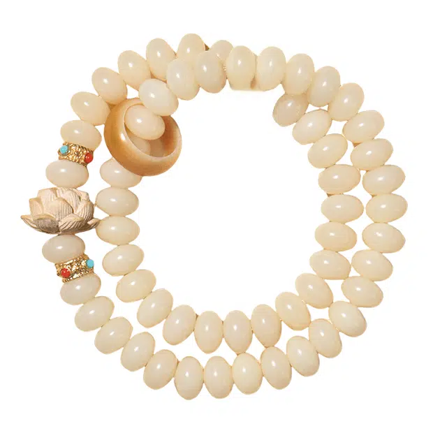 子婳 莲蓬新中式复古佛珠念珠转运珠文玩盘玩国潮 白玉菩提 手串 女款