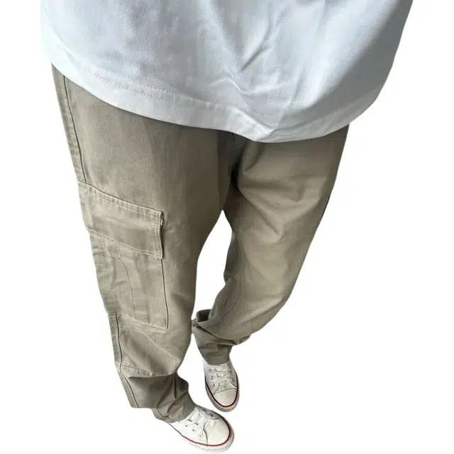 冈哉 美式复古巴恩风痞帅潮牌潮流个性高级感垂坠感中腰宽松百搭透气小众大理石纹褶皱多口袋设计工装裤 男女同款